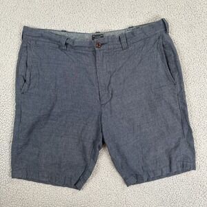 J.Crew Stanton Linen Cotton 10" Inseam Shorts Men 35 Blue Summer Beach